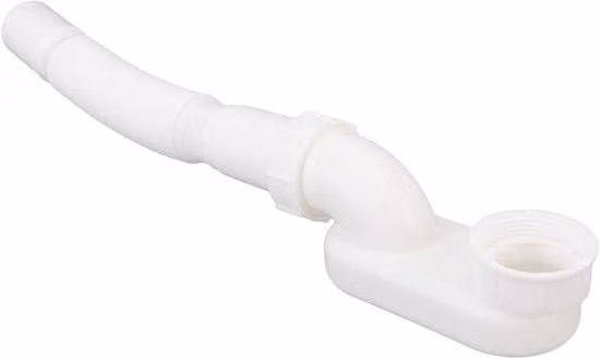 Scarico per bagno in PVC, sifoni a P piatti, raccordo per scarico bagno da incasso, raccordo per bagno con sifone a P in PVC da 1 1/2", tubo di scarico regolabile in PVC