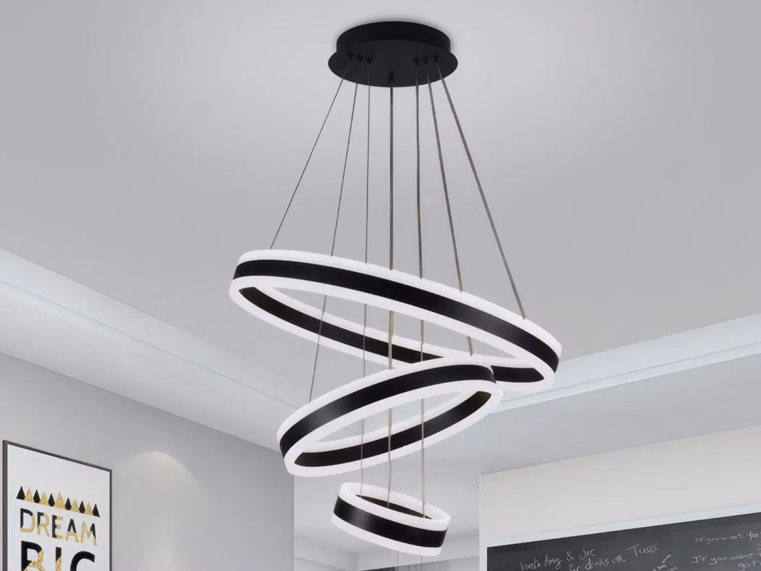 Lampada a sospensione a LED con telecomando, 165W