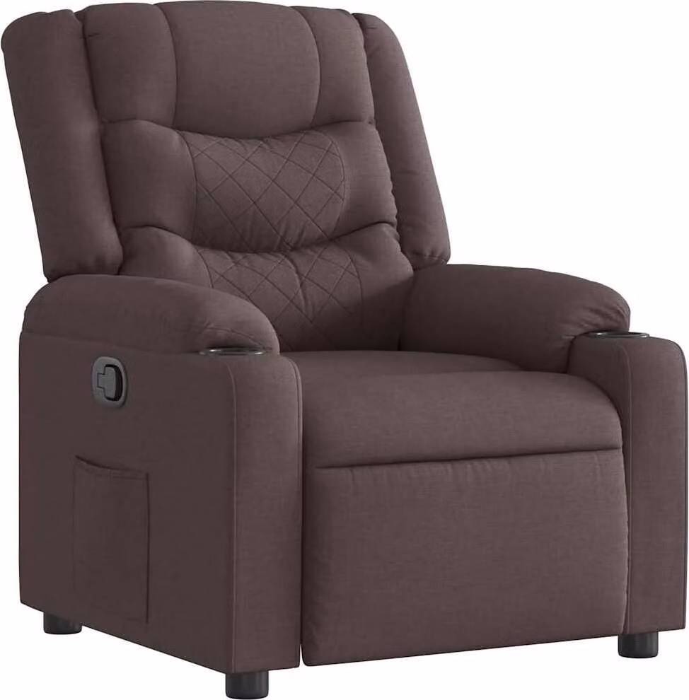Recliner in tessuto marrone scuro
