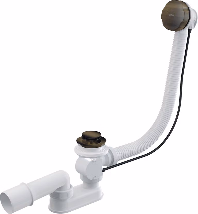 Sifone per vasca da bagno Alcadrain (Alcaplast) automatico completo, bronzo anticato A55ANTIC-80