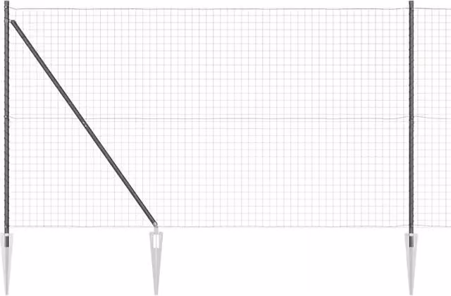 Recinzione da Giardino DESIGN IN in Acciaio e PVC Grigio, L: 10 m, H: 1,5 m