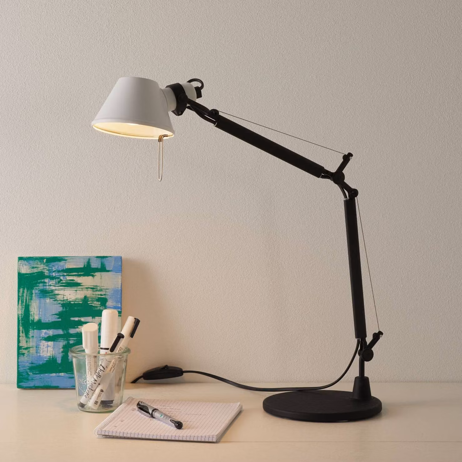 Artemide Lampada da scrivania Tolomeo Micro Bicolor, Nero, Studio / Ufficio, Alluminio, Design, Lampada da tavolo