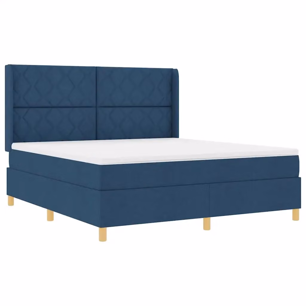 Letto a molle moderno vidaXL in tessuto blu con strisce LED e porta USB L/P: 180 x 200 cm – 2