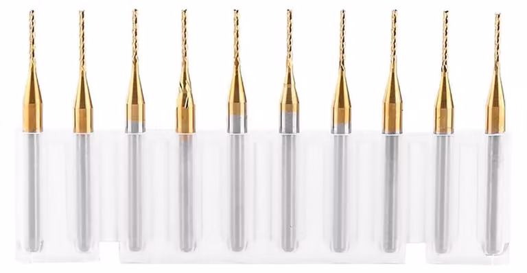 Omgoods - Set di 10 frese - Carburo di tungsteno - Utensili da taglio - Frese cilindriche - Acciaio resistente - Alta precisione - Bordi di taglio affilati - Punta frese