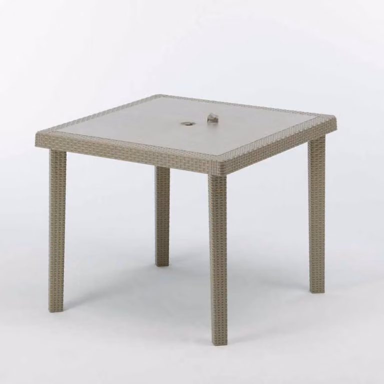 Grand Soleil Boheme tavolo bar quadrato in polirattan da giardino 90x90 - Beige