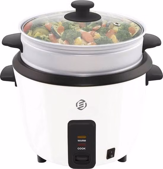 Cuociriso automatico Equivera bianco con funzione keep warm in plastica