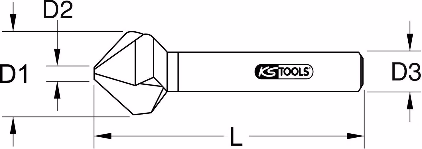 KS TOOLS HSS TiN svasatura e sbavatura 90° 15 mm - 336.0186