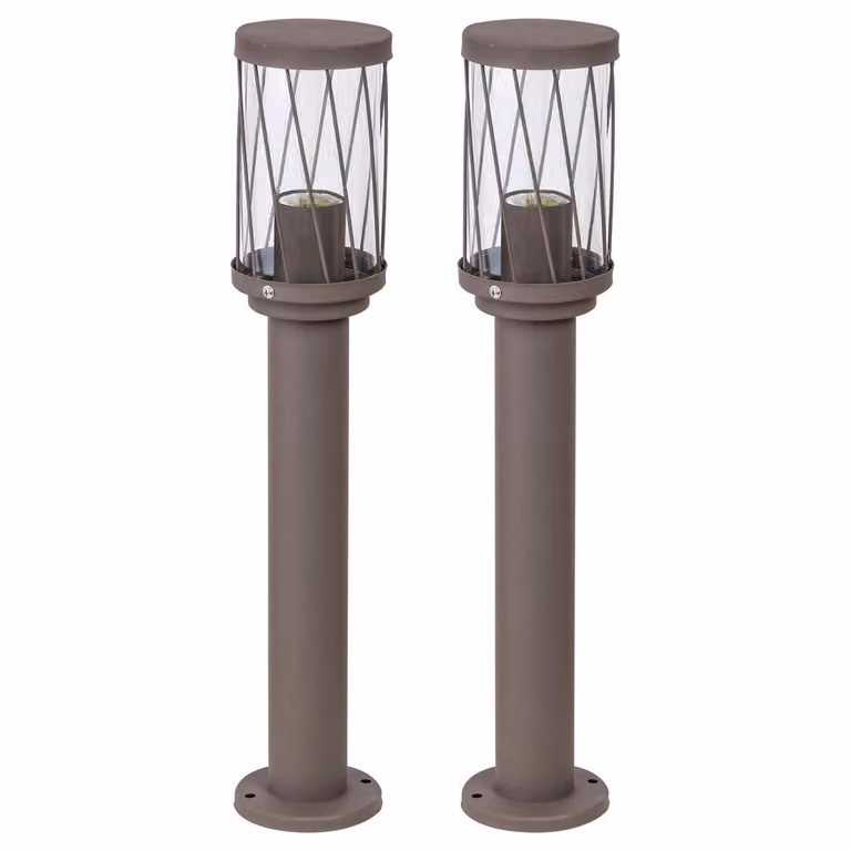 2 lampioni da giardino Rabalux Budapest, grado di protezione IP44, colore marrone, attacco E27, massimo 40W