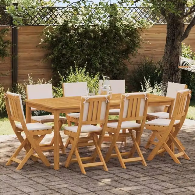 Sedie Bistro da Giardino 8 pz Bianco Crema 3416294