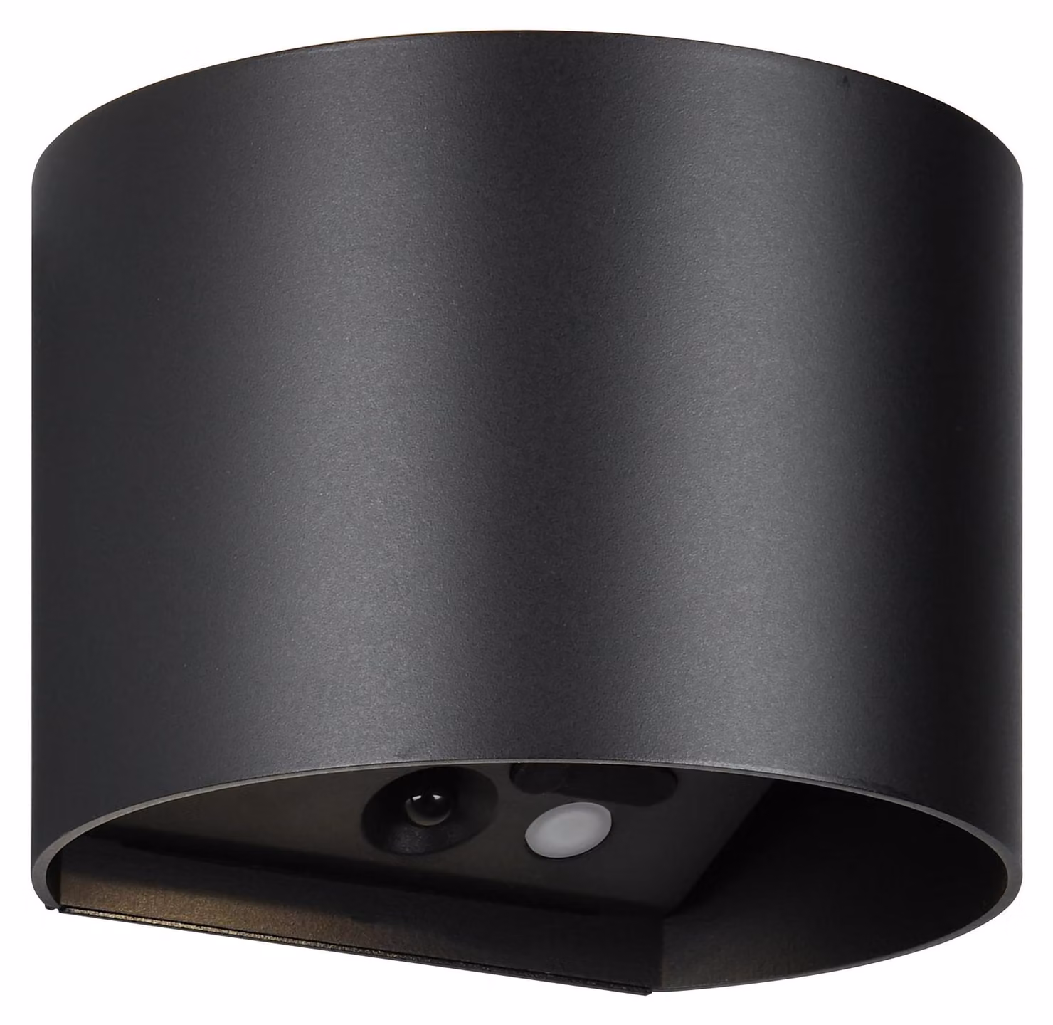Lampada da parete esterna a LED con sensore, luce direzionale verso l'alto e verso il basso, finitura nera opaca, 2x1W