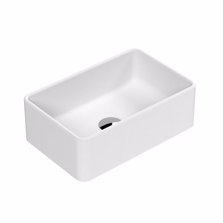 Lavabo da Appoggio Rettangolare Moderno Bianco Opaco - 365 mm x 235 mm