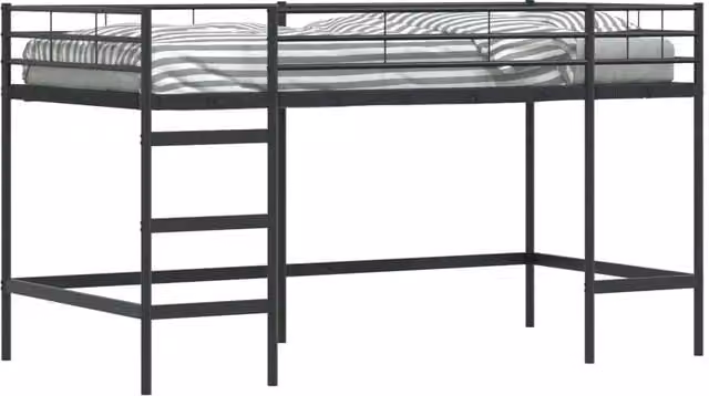 Struttura del letto loft per Bambini | Letto Infantile | Lettino Nero 79,5 x 200 cm Acciaio