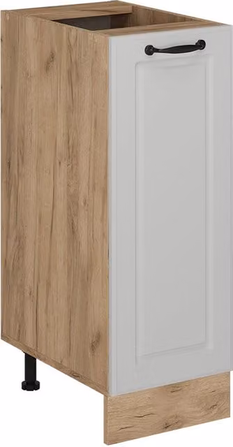 Armadio dispensa alto per cucina Vicco stile country house Bianco e Rovere dorato L: 30 cm, H: 81.6 cm, P: 46 cm