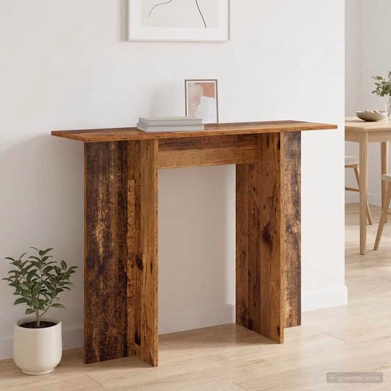 vidaXL Tavolo consolle moderno in legno color marrone L: 100 cm, P: 30 cm, H: 75 cm