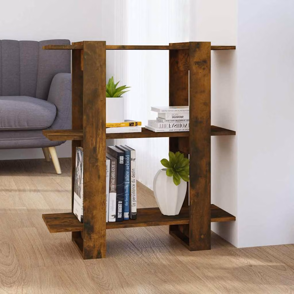 Libreria/Divisorio vidaXL in Rovere Fumo, L 80 cm x P 30 cm x H 87 cm