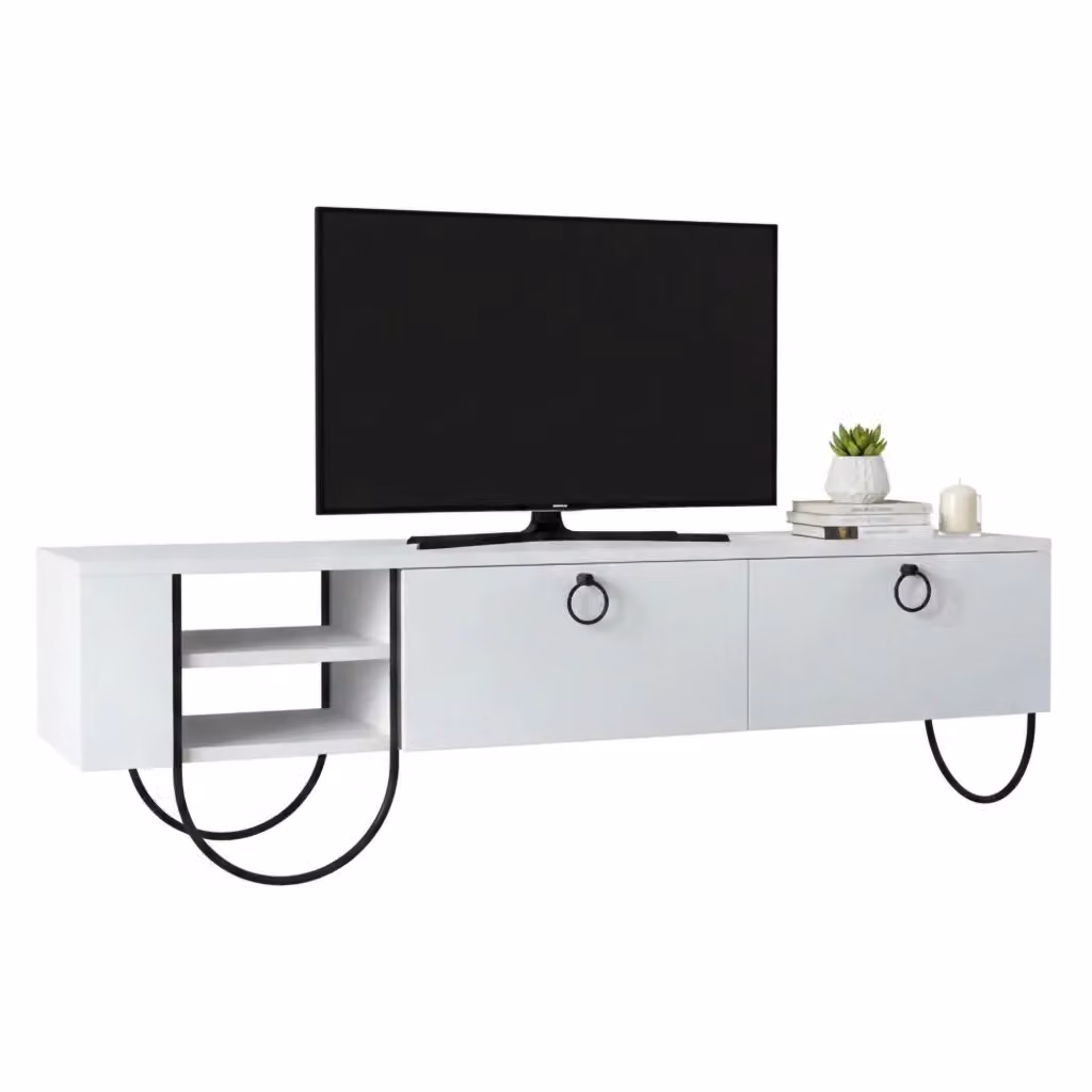 Mobile Porta TV Adige DMORA Bianco Moderno L: 150 cm, P: 36 cm, H: 44 cm – 2