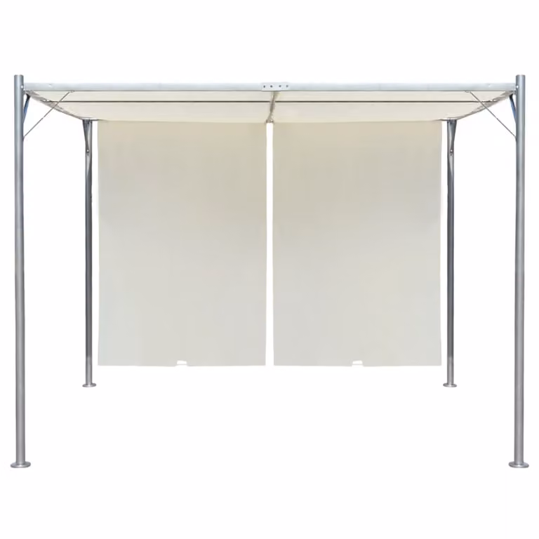Pergola VidaXL con tetto regolabile, bianco crema, 3x3 m, in acciaio
