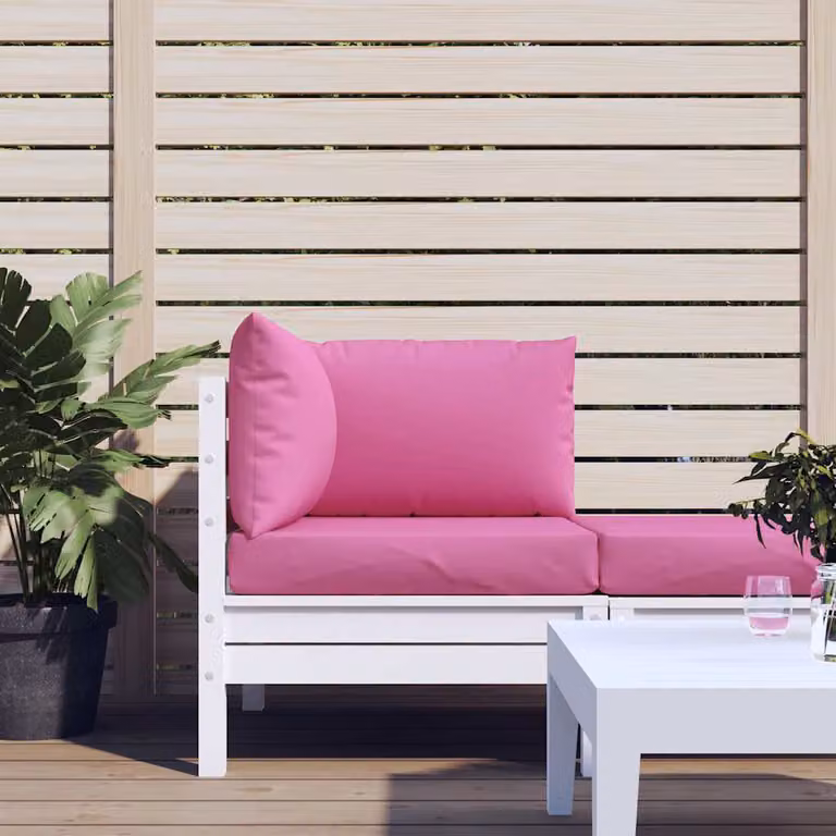 Set di 3 cuscini per pallet vidaXL in tessuto Oxford rosa, impermeabili e traspiranti, L/P/H: 60 x 60 x 8 cm