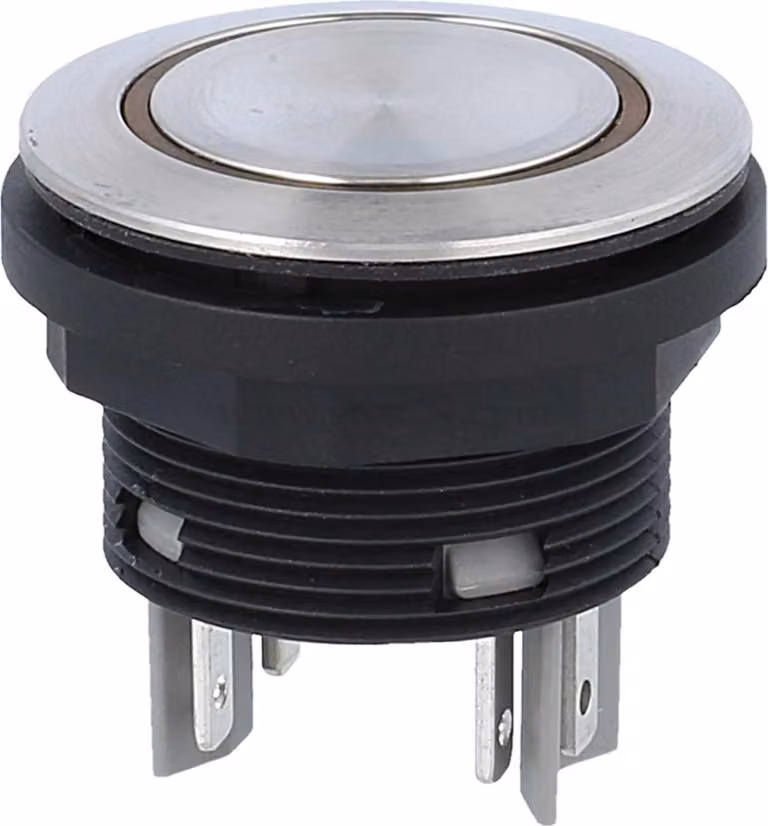 Georg Schlegel Pulsante con illuminazione ad anello, 1Ö + 1S illuminabile, rotondo, connettore piatto SHORTRON 2,8 mm x 0,8 mm - 1 pezzo
