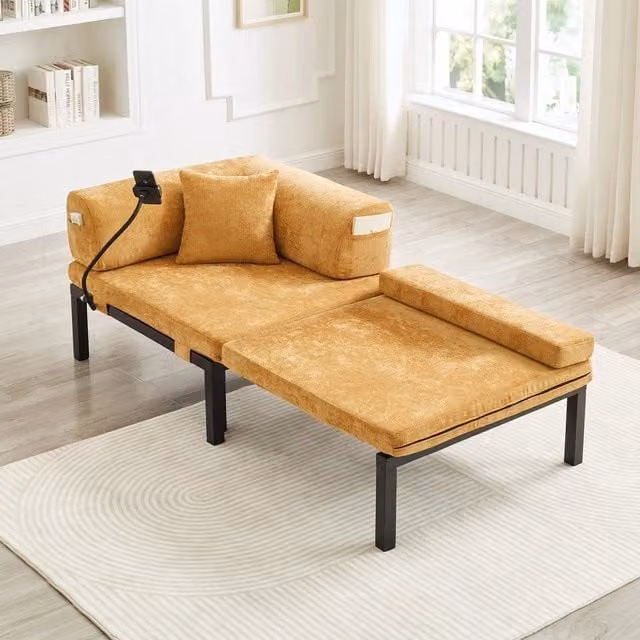 Divano Letto Singolo Estraibile in Legno Massello ¨C Xylo ¨C Giallo