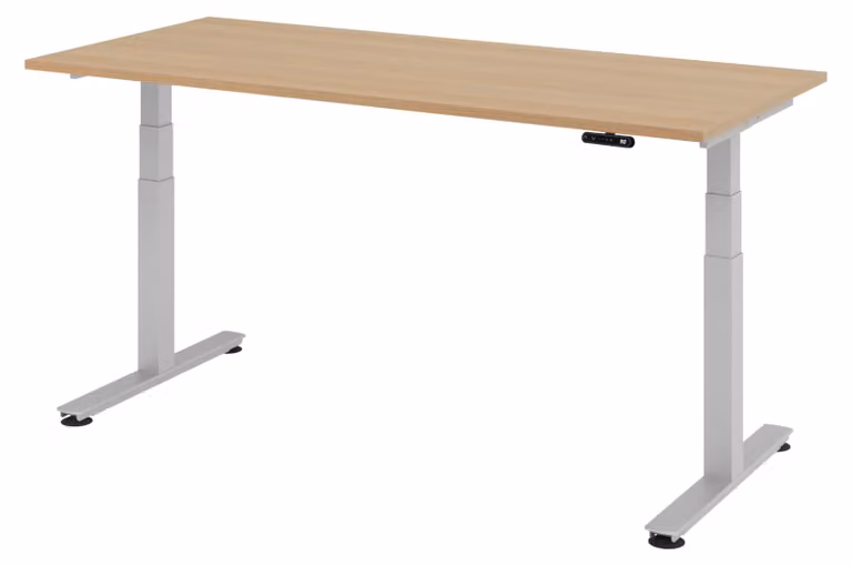 Scrivania elettrica bümö XDSM - Struttura: argento, dimensioni: 180 x 80 cm, finitura: rovere