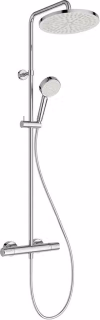 Colonna doccia con miscelatore termostatico Ideal Standard Ceratherm T25 N a vista, soffione rain e doccino, colore cromo