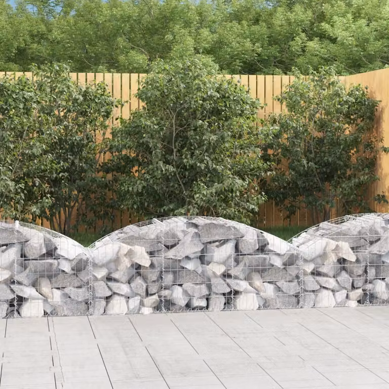 Cesto Gabbione ad Arco vidaXL in Ferro Zincato Grigio L/P/H: 150 x 50 x 40/60 cm