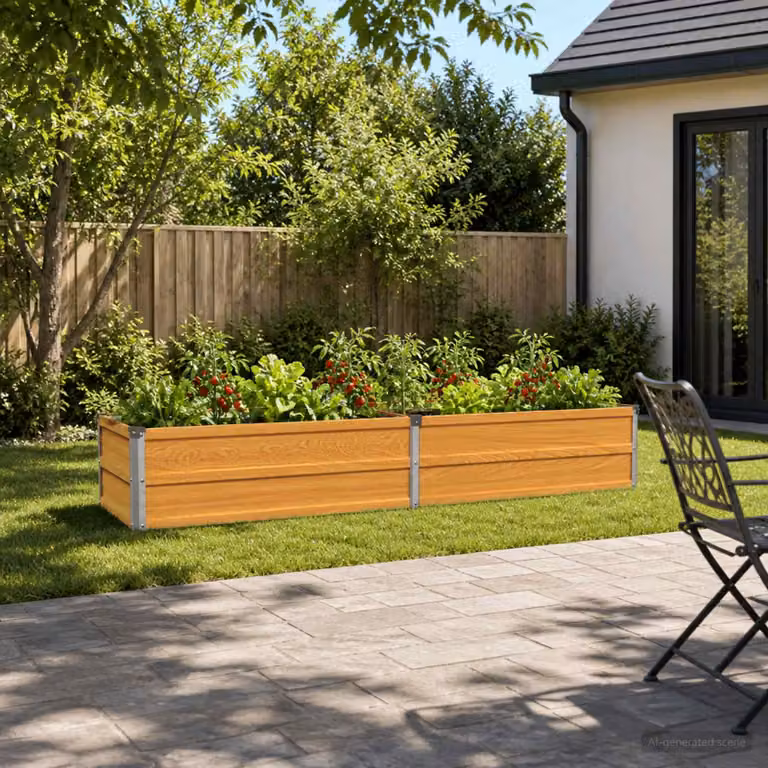 Letto rialzato da giardino vidaXL in metallo Corten color marrone L: 160 cm, P: 40 cm, H: 24 cm