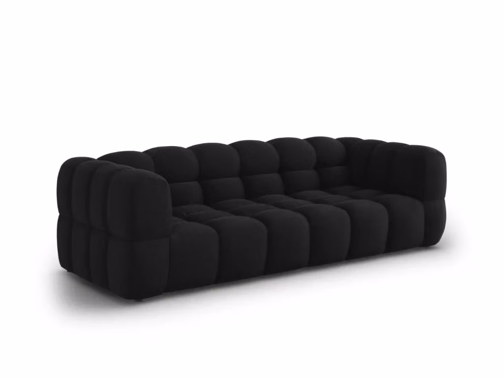 Divano modulare Sky Cosmopolitan Design a 4 posti in velluto nero per il tuo living room L: 244 cm, P: 102 cm, H: 75 cm – 2