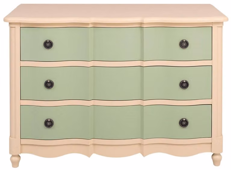Casa Padrino cassettiera in stile country con 3 cassetti Beige / Verde 130 cm - Mobili in stile country