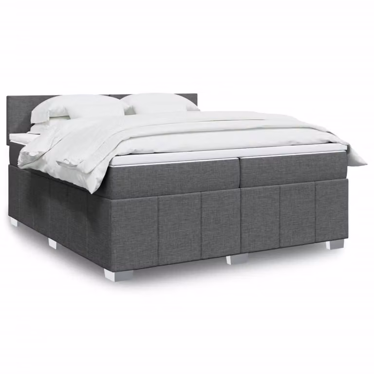vidaXL Letto Ibrido con Materasso a Molle Insacchettate Grigio e Bianco L/P: 200 x 200 cm