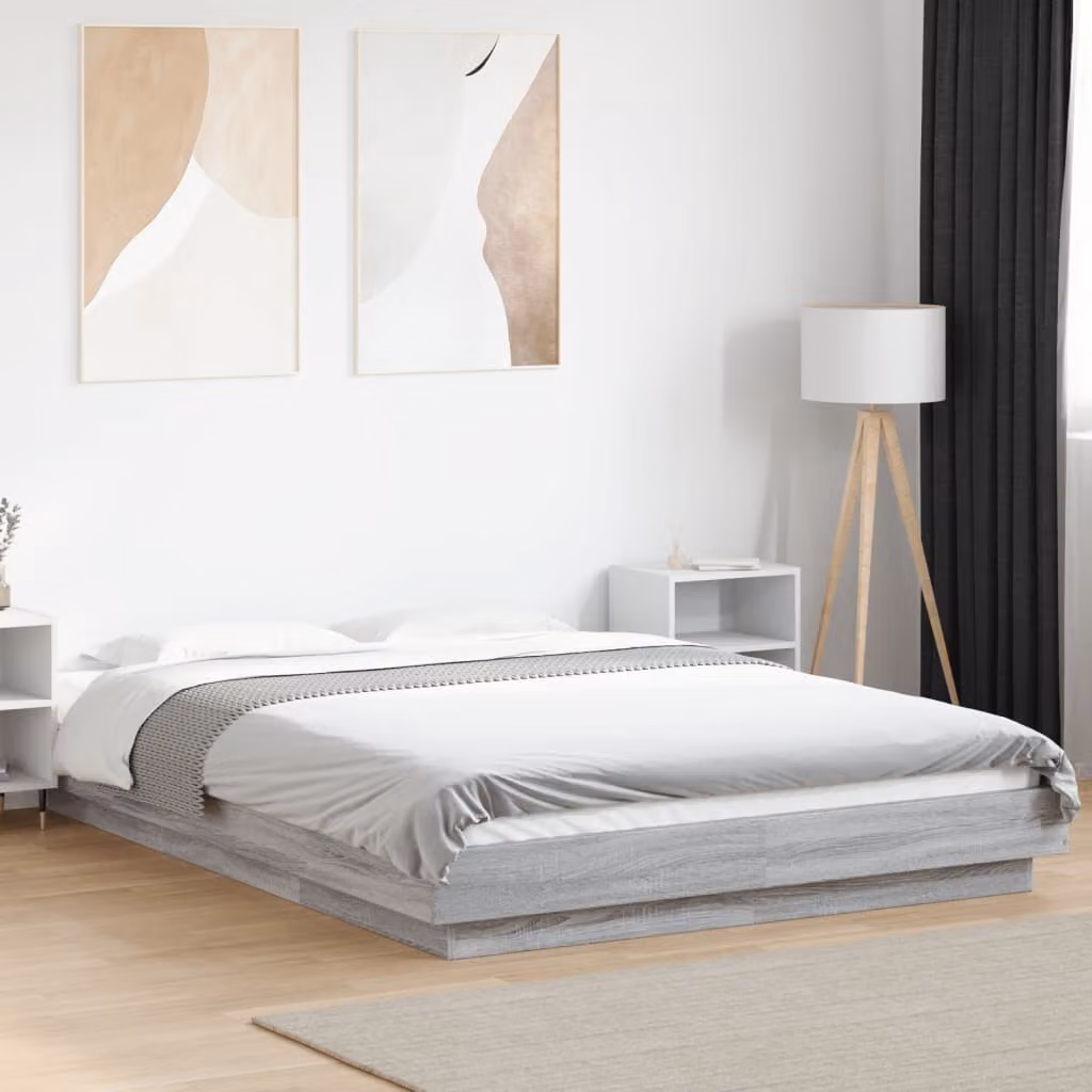 Giroletto vidaXL Grigio in Legno Multistrato con Doghe Fisse L/P: 120 x 200 cm – 1