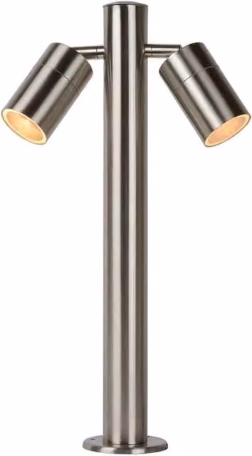 Lampada da esterno a pilastro Lucide ARNE-LED GU10 cromata con luce calda 2700K IP44
