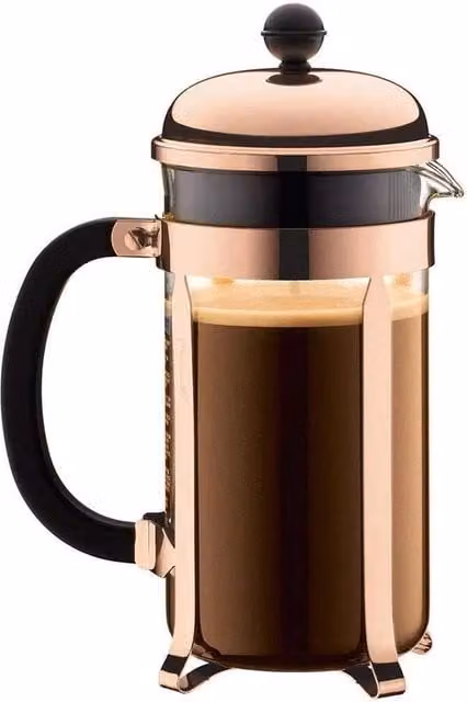 Caffettiera a stantuffo Bodum in rame color bronzo con capacità 10 L