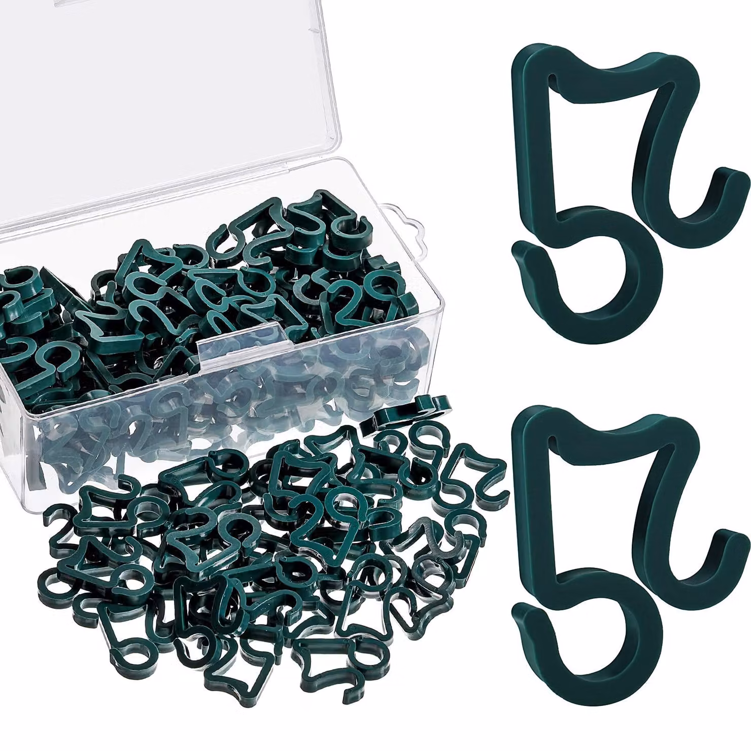 Clip luminosi natalizi per grondaie, 120 pezzi, resistenti alle intemperie, colore verde