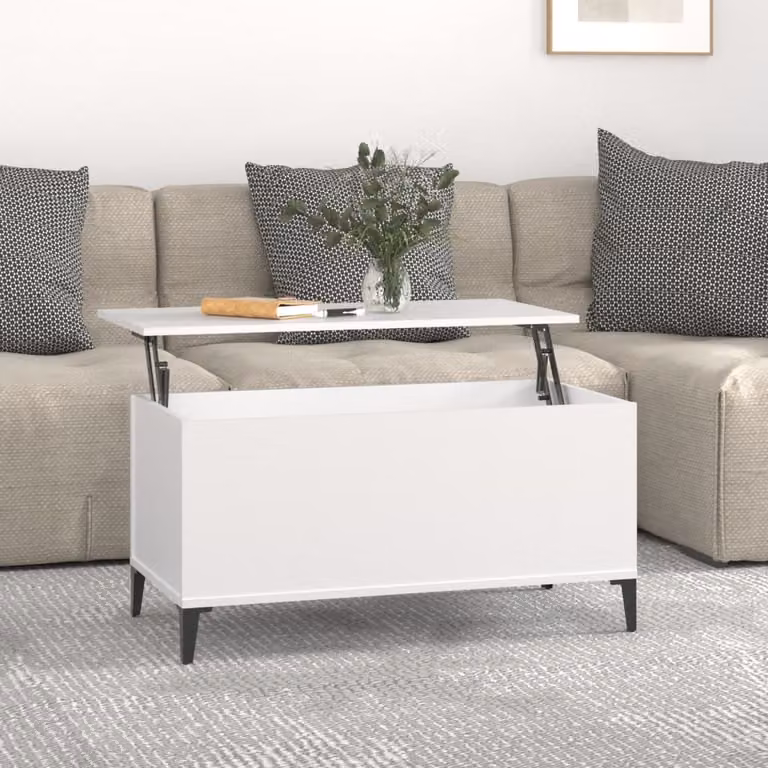 Maison Exclusive - Tavolino bianco 90x44,5x45 cm Materiale ligneo