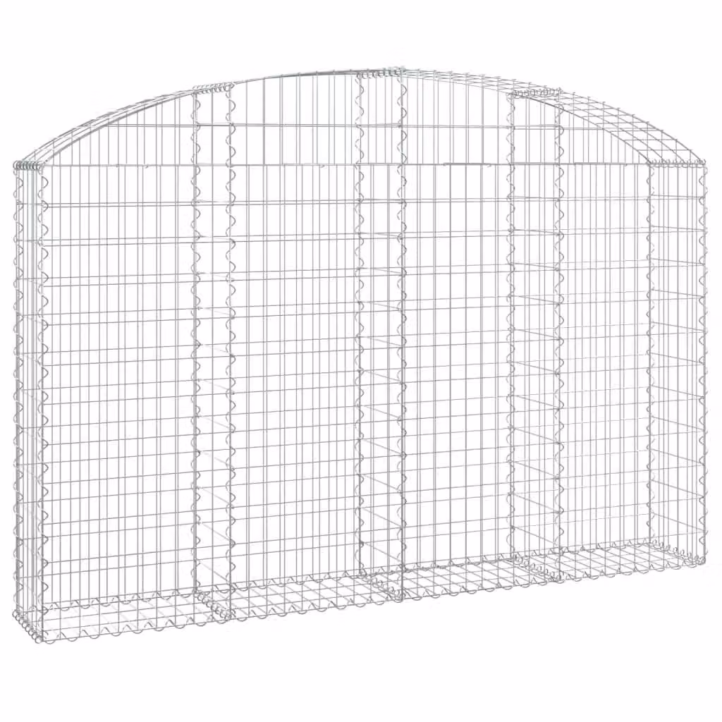 Cesto Gabbione ad Arco 200x30x120/140 cm Ferro Zincato