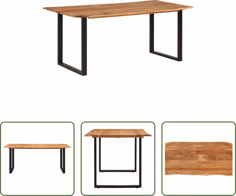 Tavolo da pranzo The Living Store 180×90×76 cm in legno massiccio di acacia
