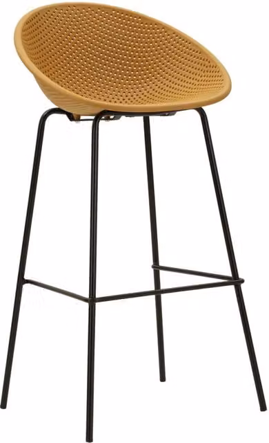 Sgabello Bar Ibiza Senape Set 2 Pz 50x50x98 cm in Polipropilene e Metallo Senape e Nero