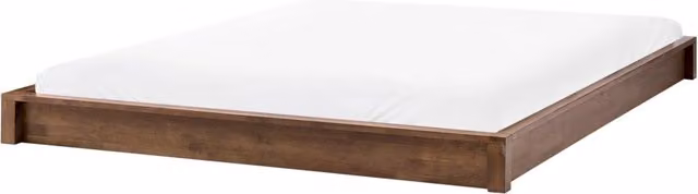Letto con rete in legno marrone scuro 160 x 200 cm senza testiera, design minimalista
