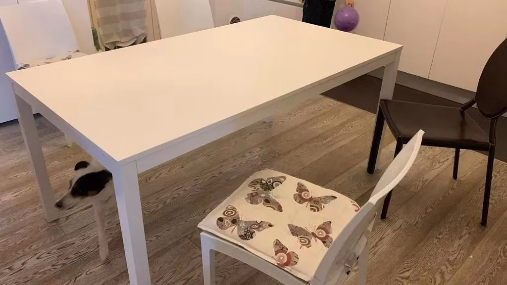 Tavolo moderno allungabile Mobili 2G in legno di frassino bianco L: 160 cm, P: 90 cm, H: 76 cm – 2