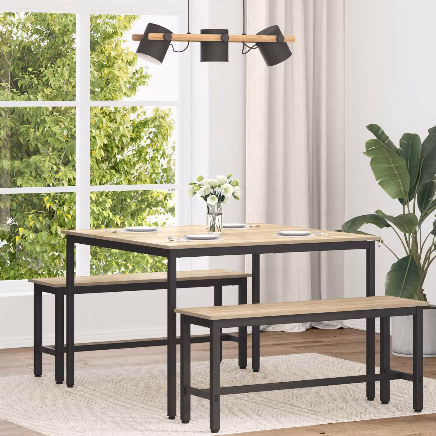 Maison Exclusive - Tavolo da pranzo, dimensioni 110 x 110 x 75 cm, realizzato in materiale composito di legno, finitura Sonoma