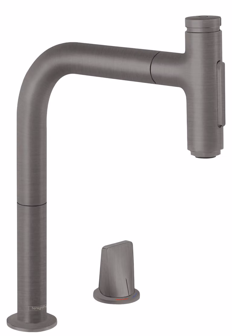 hansgrohe Metris Select M71 Mitigeur de cuisine 2 trous 200, douchette extractible, 2jets, sBox, 73818340, 73818340