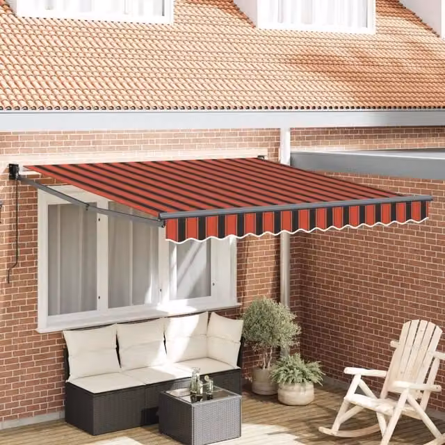 Tenda retrattile Rosso e Nero 350 x 250 x 165 cm 3330235