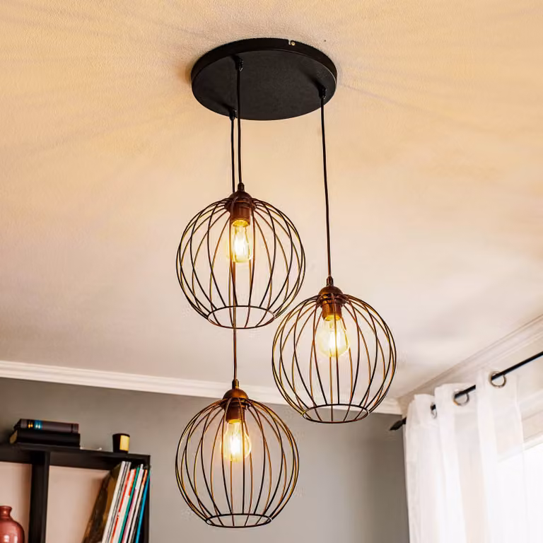 Lampada a sospensione Cumera HELAM, dimmerabile, Nero, Soggiorno / Sala da pranzo, Metallo, Moderno, Lampada a sospensione