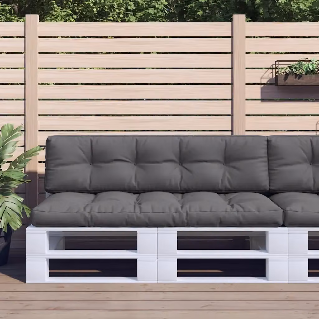Set di 2 cuscini per pallet DESIGN IN, forma rettangolare, colore antracite, in tessuto di poliestere resistente all'acqua e ai raggi UV – 2