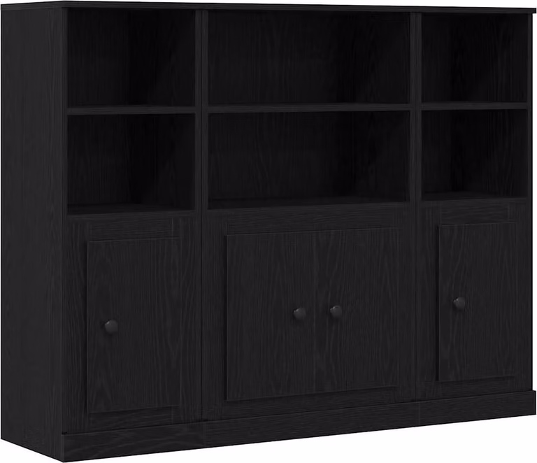 Credenza Rovere Nero 132 x 35,5 x 103,5 cm Legno multistrato