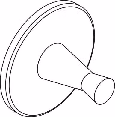 pba 01 Gancio a parete antisuicidio, acciaio inox verniciato, diametro 34 mm x 50 mm