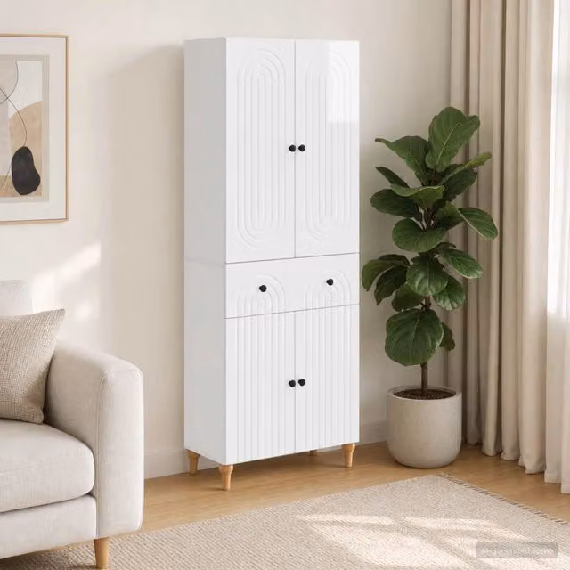 Set di armadi 2 pz Bianco Lucido Legno ingegnerizzato 3416488