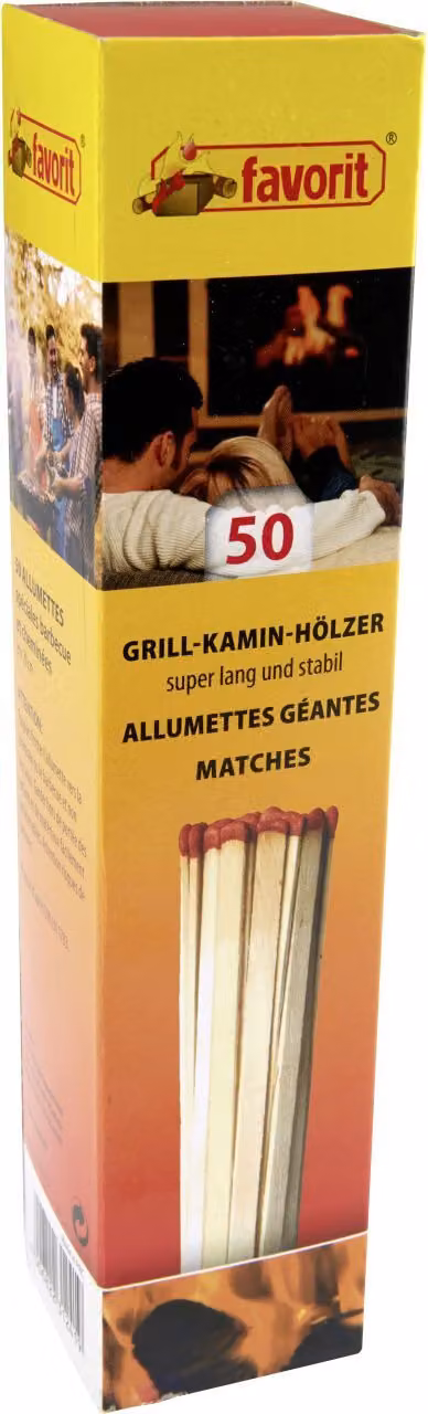 Favorit Streichhälzer 50 Stück extra lang, Ofenanzünder, Anzünder, äkologisch